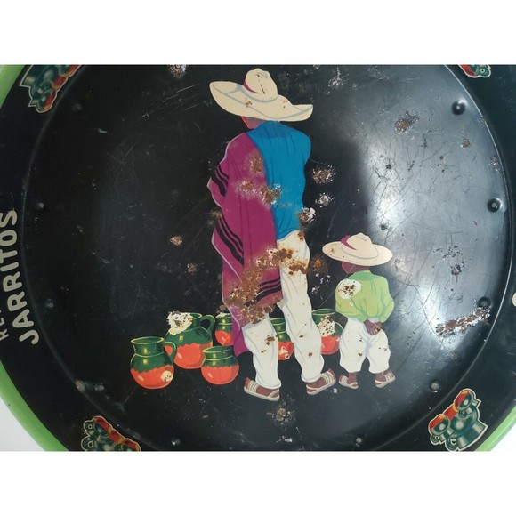 Old Tome Jarritos Mexican Soda Tray Native Indians Restaurant Bar Vintage Metal - Picture 2 of 7